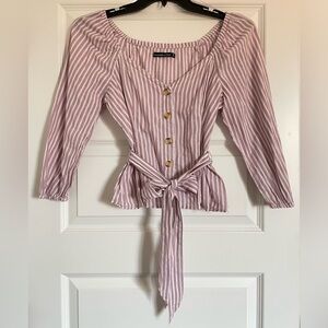 Abercrombie and Fitch Striped Cotton Button Down Top Size Medium